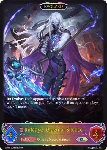 Rulenye, Omen of Silence (Evolved) (SL) (BP05-SL15EN), Omens Eternal — Shadowverse card price