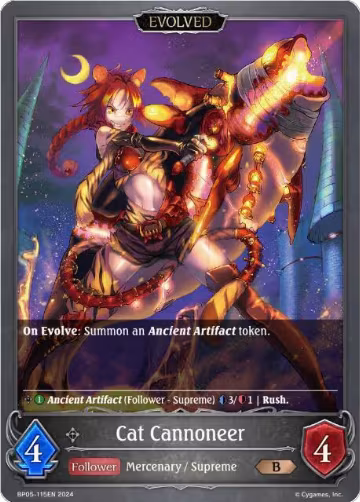 Cat Cannoneer (Evolved) (BP05-115EN), Omens Eternal — Shadowverse card price