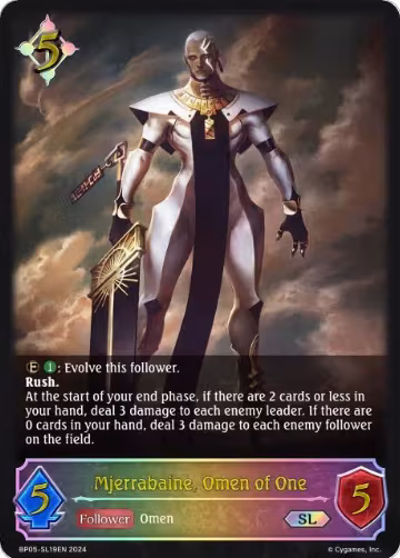 Mjerrabaine, Omen of One (SL) (BP05-SL19EN), Omens Eternal — Shadowverse card price