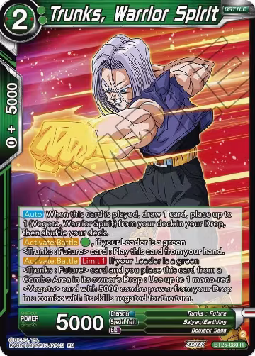 Trunks, Warrior Spirit (BT25-080), Legend of the Dragon Balls — DB Super card price