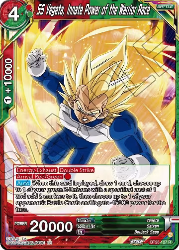 SS Vegeta, Innate Power of the Warrior Race (BT25-127), Legend of the Dragon Balls — DB Super card price