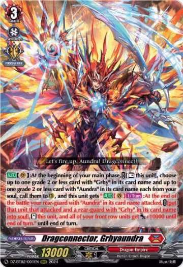 Dragconnector, Grhyaundra (DZ-BT02/001EN), DZ-BT02: Illusionless Strife — Vanguard card price