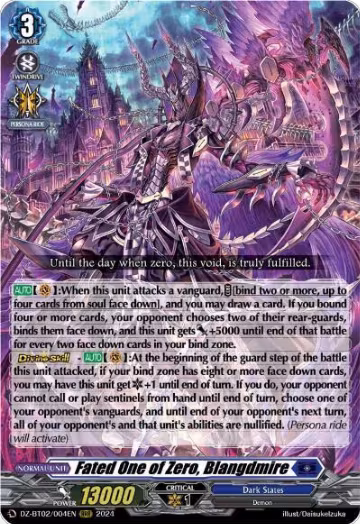 Fated One of Zero, Blangdmire (DZ-BT02/004EN), DZ-BT02: Illusionless Strife — Vanguard card price