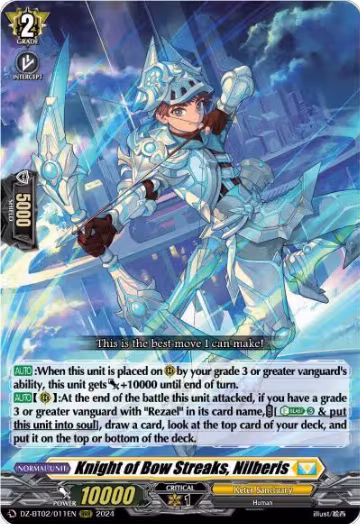 Knight of Bow Streaks, Nilberis (DZ-BT02/011EN), DZ-BT02: Illusionless Strife — Vanguard card price