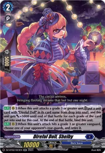 Direful Doll, Shelby (DZ-BT02/023EN), DZ-BT02: Illusionless Strife — Vanguard card price