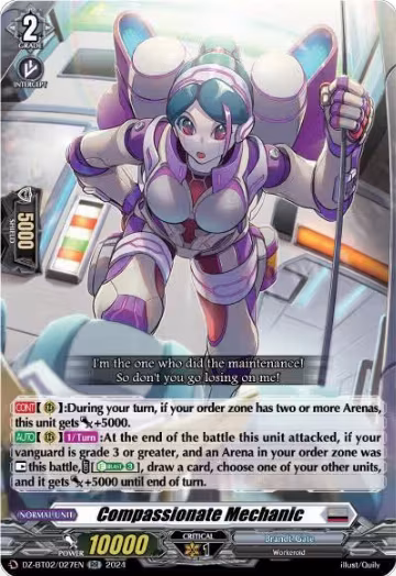 Compassionate Mechanic (DZ-BT02/027EN), DZ-BT02: Illusionless Strife — Vanguard card price