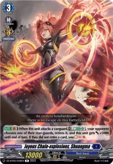 Joyous Chain-explosions, Shuangma (DZ-BT02/048EN), DZ-BT02: Illusionless Strife — Vanguard card price