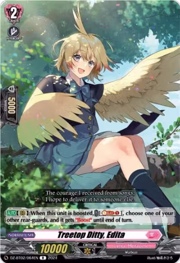 Treetop Ditty, Edita (DZ-BT02/064EN), DZ-BT02: Illusionless Strife — Vanguard card price