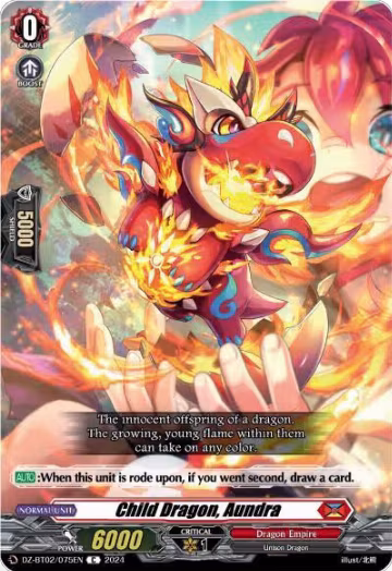 Child Dragon, Aundra (DZ-BT02/075EN), DZ-BT02: Illusionless Strife — Vanguard card price