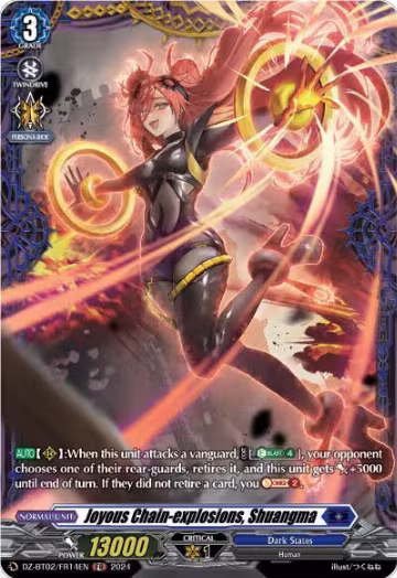 Joyous Chain-explosions, Shuangma (FR) (DZ-BT02/FR14EN), DZ-BT02: Illusionless Strife — Vanguard card price