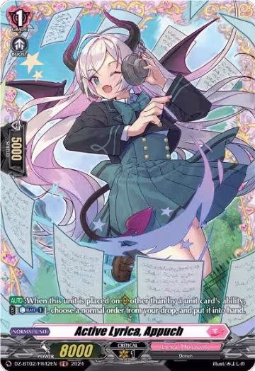 Active Lyrica, Appuch (FR) (DZ-BT02/FR42EN), DZ-BT02: Illusionless Strife — Vanguard card price
