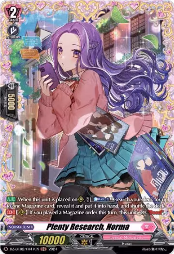 Plenty Research, Norma (FR) (DZ-BT02/FR47EN), DZ-BT02: Illusionless Strife — Vanguard card price