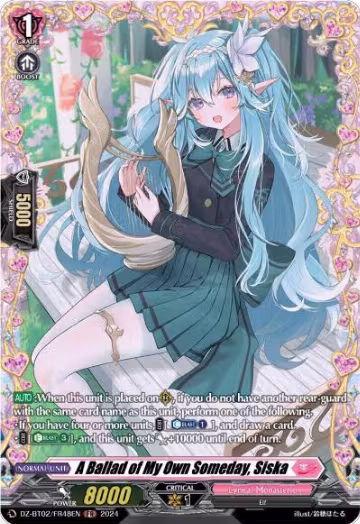 A Ballad of My Own Someday, Siska (FR) (DZ-BT02/FR48EN), DZ-BT02: Illusionless Strife — Vanguard card price