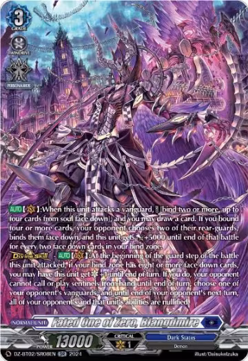 Fated One of Zero, Blangdmire (SR) (DZ-BT02/SR08EN), DZ-BT02: Illusionless Strife — Vanguard card price