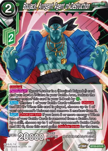 Boujack, Arrogant Agent of Destruction (BT25-075), Legend of the Dragon Balls — DB Super card price
