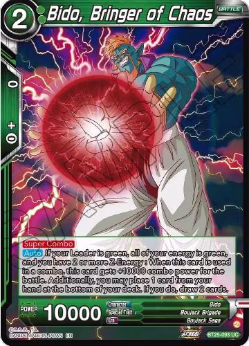 Bido, Bringer of Chaos (BT25-093), Legend of the Dragon Balls — DB Super card price
