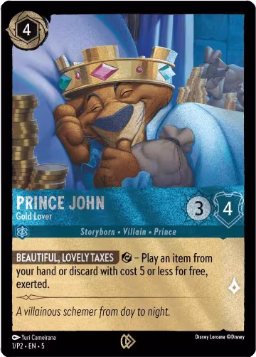 Prince John - Gold Lover (1), Disney Lorcana Promo Cards — Lorcana card price