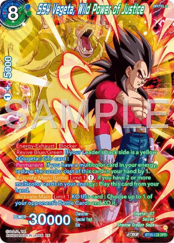 SS4 Vegeta, Wild Power of Justice (SPR) (BT25-133), Legend of the Dragon Balls — DB Super card price