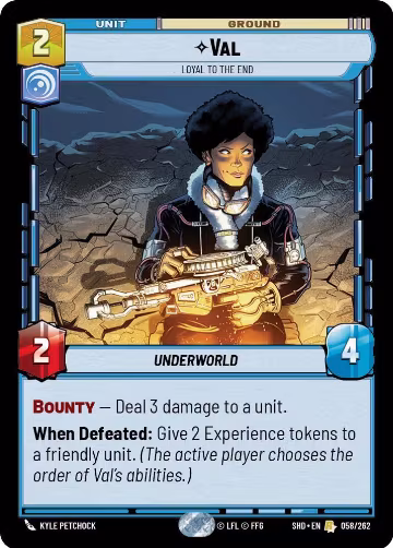 Val - Loyal to the End (058/262), Shadows of the Galaxy — Star Wars card price