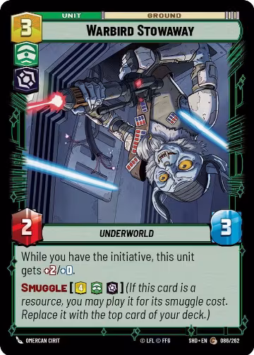 Warbird Stowaway (086/262), Shadows of the Galaxy — Star Wars card price