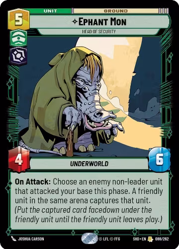 Ephant Mon - Head of Security (088/262), Shadows of the Galaxy — Star Wars card price