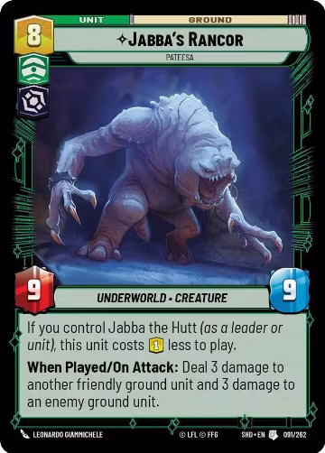 Jabba's Rancor - Pateesa (091/262), Shadows of the Galaxy — Star Wars card price