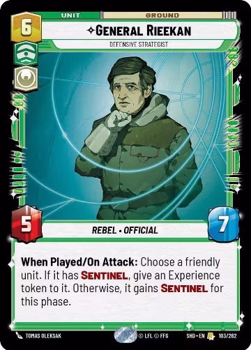 General Rieekan - Defensive Strategist (103/262), Shadows of the Galaxy — Star Wars card price