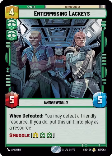 Enterprising Lackeys (107/262), Shadows of the Galaxy — Star Wars card price