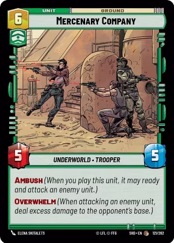 Mercenary Company (121/262), Shadows of the Galaxy — Star Wars card price