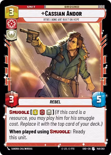 Cassian Andor - Rebellions Are Built On Hope (148/262), Shadows of the Galaxy — Star Wars card price
