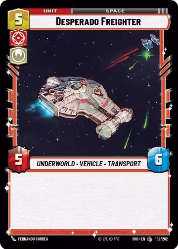 Desperado Freighter (152/262), Shadows of the Galaxy — Star Wars card price