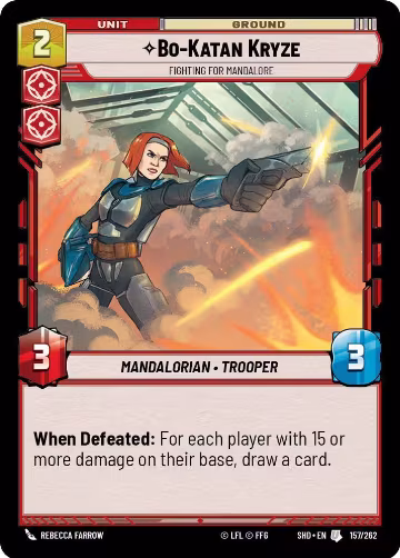 Bo-Katan Kryze - Fighting For Mandalore (157/262), Shadows of the Galaxy — Star Wars card price
