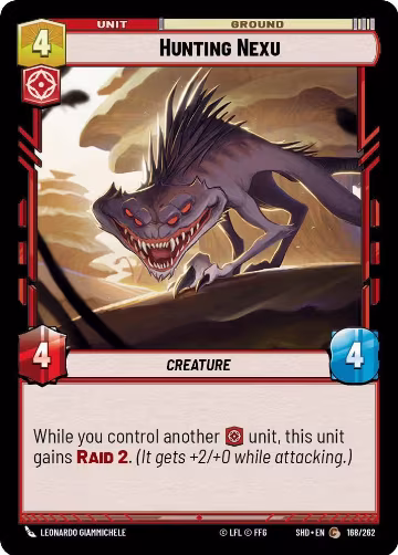 Hunting Nexu (168/262), Shadows of the Galaxy — Star Wars card price