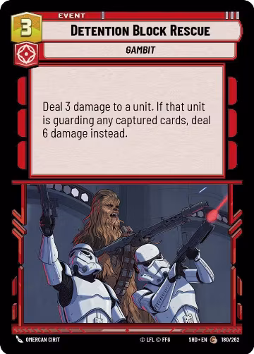 Detention Block Rescue (180/262), Shadows of the Galaxy — Star Wars card price