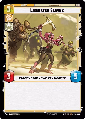 Liberated Slaves (200/262), Shadows of the Galaxy — Star Wars card price