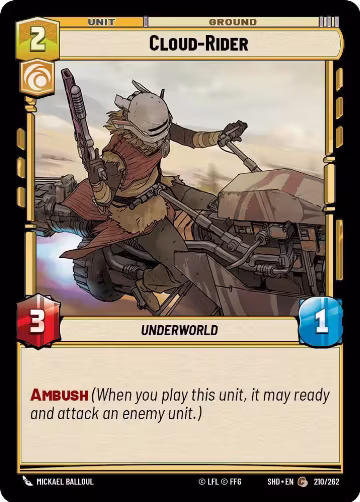 Cloud-Rider (210/262), Shadows of the Galaxy — Star Wars card price