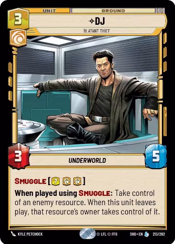 DJ - Blatant Thief (213/262), Shadows of the Galaxy — Star Wars card price
