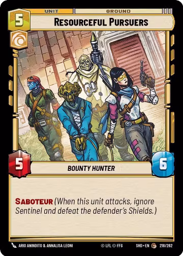 Resourceful Pursuers (218/262), Shadows of the Galaxy — Star Wars card price