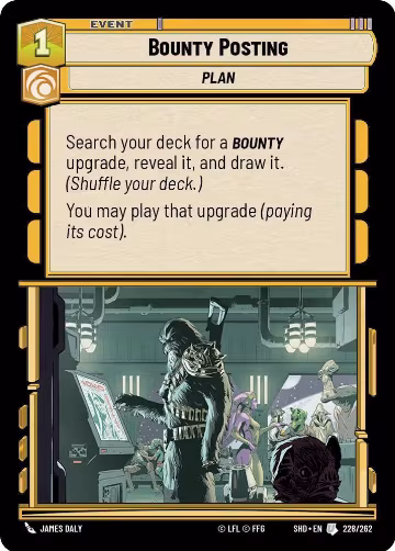 Bounty Posting (228/262), Shadows of the Galaxy — Star Wars card price
