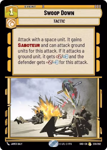 Swoop Down (230/262), Shadows of the Galaxy — Star Wars card price