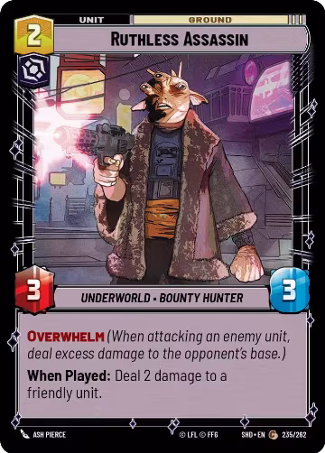 Ruthless Assassin (235/262), Shadows of the Galaxy — Star Wars card price