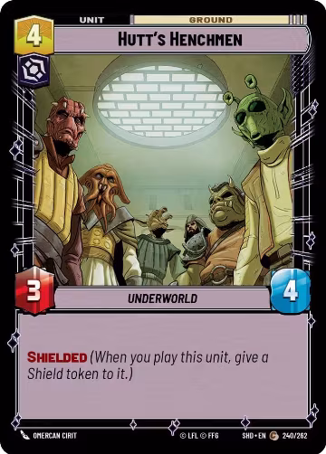Hutt's Henchmen (240/262), Shadows of the Galaxy — Star Wars card price