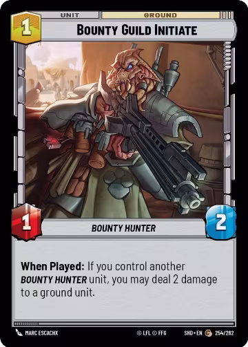 Bounty Guild Initiate (254/262), Shadows of the Galaxy — Star Wars card price