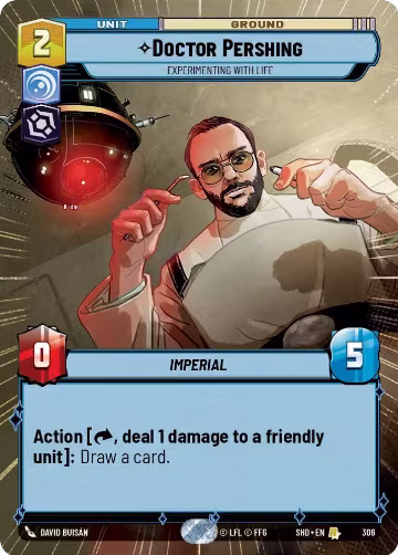 Doctor Pershing - Experimenting With Life (Hyperspace) (306), Shadows of the Galaxy — Star Wars card price