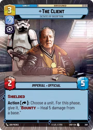 The Client - Dictated by Discretion (Hyperspace) (308), Shadows of the Galaxy — Star Wars card price