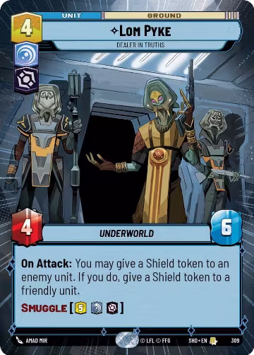 Lom Pyke - Dealer in Truths (Hyperspace) (309), Shadows of the Galaxy — Star Wars card price