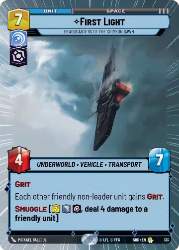 First Light - Headquarters of the Crimson Dawn (Hyperspace) (313), Shadows of the Galaxy — Star Wars card price