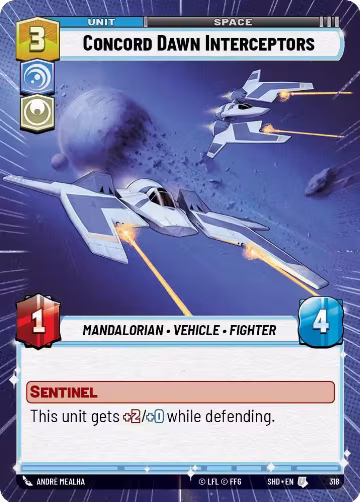 Concord Dawn Interceptors (Hyperspace) (318), Shadows of the Galaxy — Star Wars card price