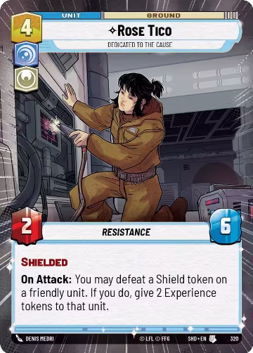 Rose Tico - Dedicated to the Cause (Hyperspace) (320), Shadows of the Galaxy — Star Wars card price