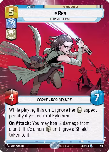 Rey - Keeping the Past (Hyperspace) (321), Shadows of the Galaxy — Star Wars card price